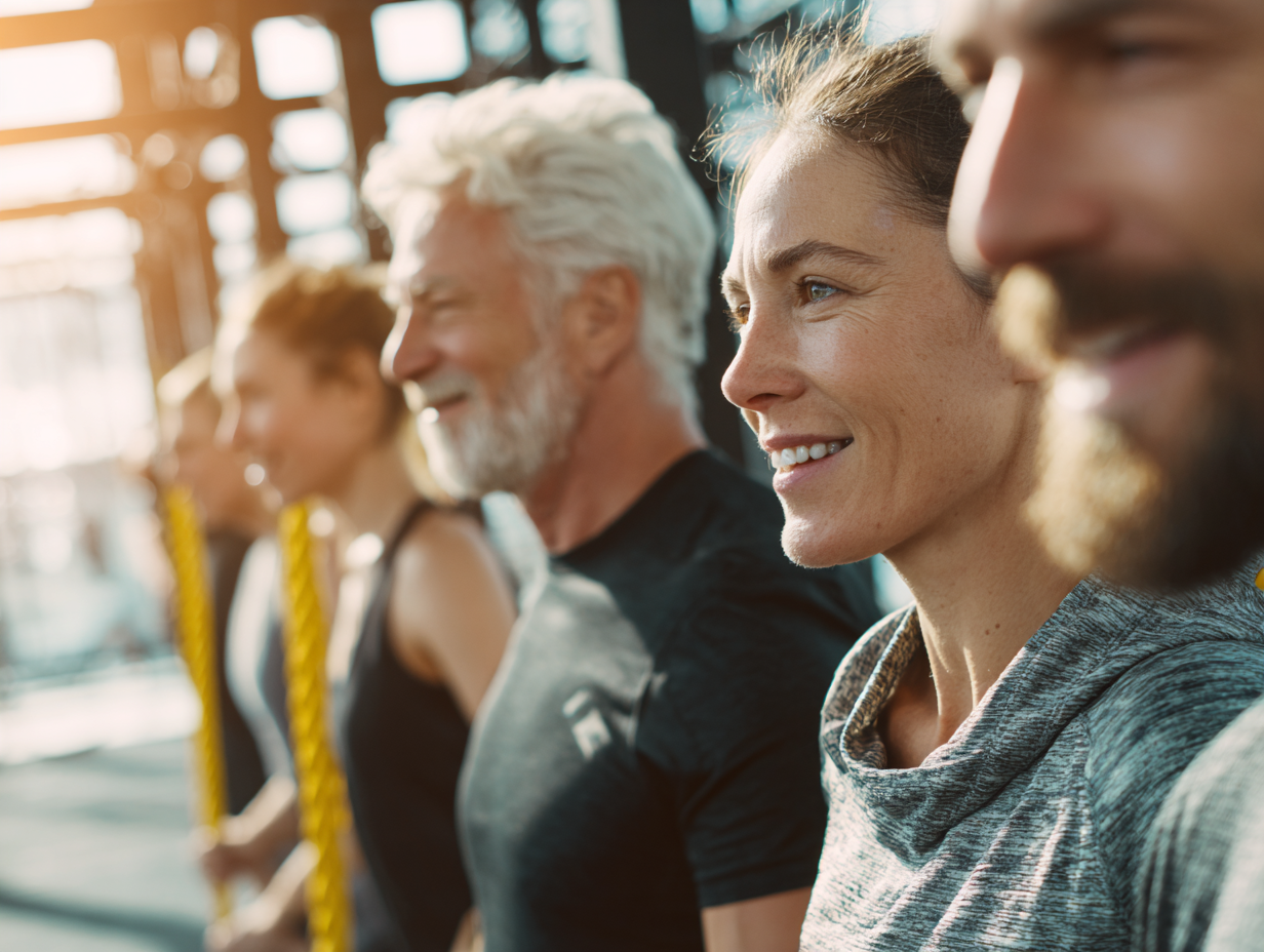 Активні люди різного віку займаються спортом